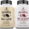 Ancestral Supplements Grass-Fed Beef Liver & Bone Marrow Capsules, 3000mg, Supports Energy, Digestion, Immunity, Skin, Oral Health, Joint Wellness, Non-GMO, Freeze-Dried, 180...