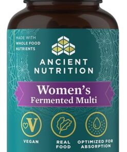 Ancient Nutrition Multivitamin for Women, Women's Fermented Multivitamin with Vitamin C, D, K, Zinc & Magnesium, Immune Support, Vegan, 60 Ct