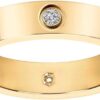 Aojun Fashion Classic 18K Gold Plated Titanium Steel Women Stacking Ring Best Gifts Couples Valentine's Day