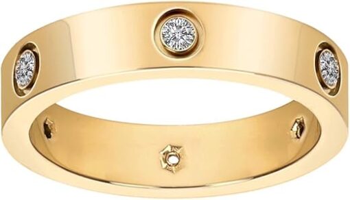 Aojun Fashion Classic 18K Gold Plated Titanium Steel Women Stacking Ring Best Gifts Couples Valentine's Day