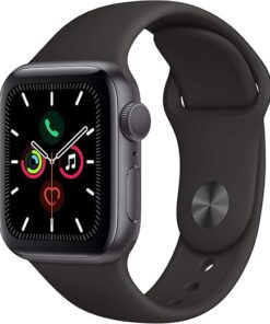 Apple Watch Series 5 (GPS, 44MM) - Space Gray Aluminum Case with Black Sport Band (Renewed)