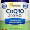 aSquared Nutrition CoQ10 (200 Capsules and 200mg) - High Absorption Vegan CO Q-10 Powder - Enzyme Ubiquinone Supplement Pills, Extra Antioxidant Coenzyme Q10 Vitamin, Coq 10...