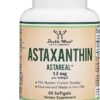 Astaxanthin 12mg Max Strength (AstaReal: Natural Patented Astaxanthin with 70+ Human Clinical Trials - World's Most Studied Brand) Grown, Harvested, and Made in The USA...