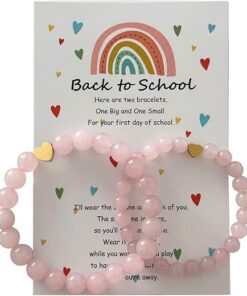 Back to School Bracelets Matching Heart Mommy and Me Wish Strings Bracelet Set First Day of School Gifts