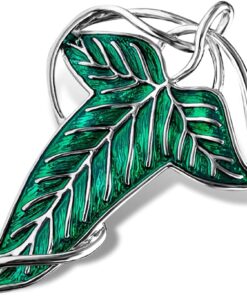 Bahamut Elegant Elven Green Tree Leaf Enamel Pins Brooch for Women Men Suit Pendant Necklace,Cloak Clasp Brooches Cosplay Jewelry