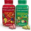 Balance of Nature Fruits and Veggies - Whole Food Supplement with Superfood Fruits and Vegetables for Women, Men, and Kids - 90 Fruit Capsules, 90 Veggie Capsules - 1 Set