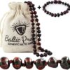 Baltic Proud Amber Necklace And Bracelet Gift Set (Unisex Cherry) - Certified Premium Quality Raw Baltic Amber