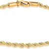 Barzel 18K Gold Plated Braided Rope Anklet for Women, 10 Inches - Made In Brazil