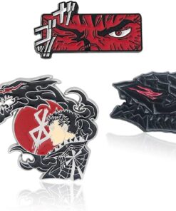 Berserker Guts Anime Enamel Pin - Berzerk Black Armor Swordsman Manga Pin - Gift for Kids Girls Teens Women Men and Fans