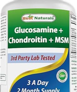 Best Naturals Glucosamine Chondroitin and MSM (Non-GMO) - Promotes Joint Health - 180 Count