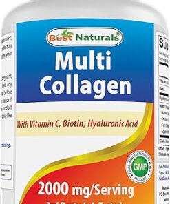 Best Naturals Multi Collagen Pills 2000mg for Women & Men - Hydrolyzed Collagen Peptides Capsules for Hair Skin and Nails with Types I II III V X, Biotin, Hyaluronic Acid &...