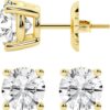 Beyond Brilliance 0.50 to 7 Carat Lab Grown Diamond Stud Earrings for Women, Colorless IGI Certified Diamonds, Screw Back Earrings in 14K 18K Yellow Gold,...