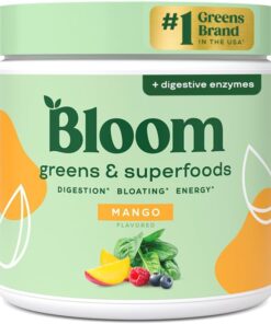 Bloom Nutrition Superfood Greens Powder, Digestive Enzymes with Probiotics and Prebiotics, Gut Health, Bloating Relief for Women, Chlorella, Green Juice Mix with Beet Root...