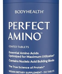 BodyHealth PerfectAmino (150 ct) Easy to Swallow Tablets, Essential Amino Acids Supplement with BCAAs, Vegan Protein for Pre/Post Workout & Muscle Recovery with Lysine,...