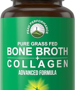 Bone Broth Collagen Capsules. 180 Pills of Grass Fed Bone Broth Collagen Protein Peptides. Contains All 3 Collagen Types 1, 2, and 3. Pure Pasture Raised Paleo Friendly Tablets...