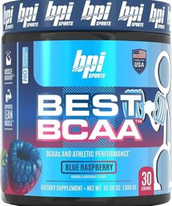 BPI Sports BEST BCAA - BCAA Powder Post Workout Sports Drink with Branched Chain Amino Acids for Hydration & Recovery, for Men & Women - Blue Raspberry - 30 Servings