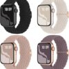 Braided Stretchy Solo Loop Compatible for Apple Watch Band 38mm 40mm 41mm 42mm 44mm 45mm 49mm for Women Men, Nylon Elastic Straps Wristbands for iWatch Series 9 8 7 6 SE 5 4 3 2...