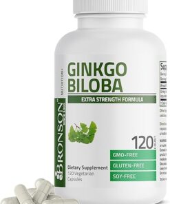 Bronson Ginkgo Biloba Extra Supports Brain Function & Memory Support, 120 Vegetarian Capsules