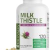 Bronson Milk Thistle Silymarin Marianum & Dandelion Root Liver Health Support, Antioxidant Support, Detox, 120 Capsules