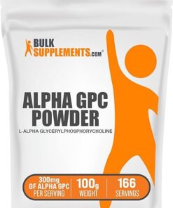 BulkSupplements.com Alpha GPC Powder - Choline Supplements, Alpha GPC 300mg - Acetylcholine Supplements, Unflavored & Gluten Free, 600mg per Serving, 100g (3.5 oz) (Pack of 1)