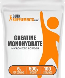 BulkSupplements.com Creatine Monohydrate Powder - Creatine Supplement, Micronized Creatine, Creatine Powder - Unflavored & Gluten Free, 5g (5000mg) per Servings, 500g (1.1 lbs)...