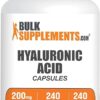 BULKSUPPLEMENTS.COM Hyaluronic Acid 200mg Capsules - Hyaluronic Acid Supplements, Gluten Free, 1 Capsule per Serving (240 Capsules) White