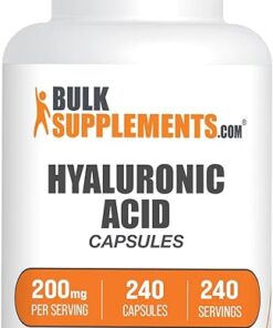 BULKSUPPLEMENTS.COM Hyaluronic Acid 200mg Capsules - Hyaluronic Acid Supplements, Gluten Free, 1 Capsule per Serving (240 Capsules) White