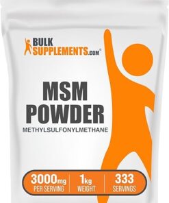 BulkSupplements.com MSM Powder - Methylsulfonylmethane, MSM Supplement - MSM Pure Powder, MSM 3000mg - for Joint Health, Gluten Free, 3000mg per Serving, 1kg (2.2 lbs) (Pack of 1)