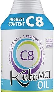 C8 MCT Oil Keto Friendly - Sourced from Coconut Oil, Clinically Proven to Increase Ketone Production to Provide Fuel for The Brain and Body, Made in USA by PhD Nutrition, 32 oz