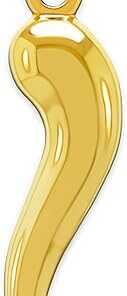 CA CHARMAMERICA Gold Italian Horn Charm - 10 Karat Solid Gold - Dangle Charm - Cornicello Charm Pendant