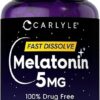 Carlyle Melatonin 5 mg Fast Dissolve 300 Tablets | Berry Flavor | Vegetarian, Non-GMO Supplement