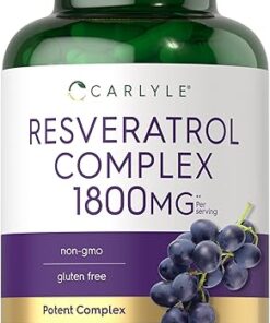 Carlyle Resveratrol Supplement 1800mg | 180 Capsules | Non-GMO & Gluten Free | Potent Complex