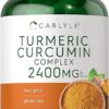 Carlyle Turmeric Curcumin Supplement 2400mg | 180 Powder Capsules | Herbal Formula | Non-GMO, Gluten Free