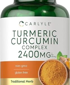 Carlyle Turmeric Curcumin Supplement 2400mg | 180 Powder Capsules | Herbal Formula | Non-GMO, Gluten Free