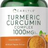 Carlyle Turmeric Curcumin with Black Pepper 1000mg | 180 Capsules | Turmeric Complex Supplement | Non-GMO, Gluten Free