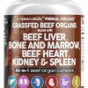 Clean Nutraceuticals Grass Fed Beef Liver Capsules 3000mg - Premium Quality Supplement Packed with Desiccated, Beef Heart, Beef Spleen, Beef Pancreas Plus Bone & Marrow Dao...