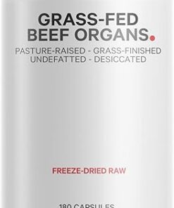 Codeage Grass Fed Beef Organs Supplement – Glandulars Supplements - Freeze Dried, Non-Defatted, Desiccated Liver, Heart, Kidney, Pancreas & Spleen Bovine Pills – Beef Vitamins -...