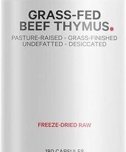 Codeage Grass Fed Beef Thymus Supplement Superfood, Freeze Dried, Non-Defatted, Desiccated Thymus & Liver Pills, Glandulars Meat, Pasture Raised Beef Vitamins, Non-GMO, 180...