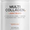 Codeage Multi Collagen Protein + Joint Blend Supplement, Hyaluronic Acid, Bromelain, Turmeric, Ginger Boswellia, Hydrolyzed - 5 Types of Collagen All-in-One, Joints & Bones...