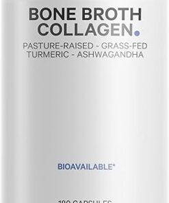 Codeage Organic Bone Broth Collagen Peptides Capsules Supplement, Grass Fed Beef Bone Broth, Free-Range Chicken Bone Broth, Turmeric & Ashwagandha, Bones, Cartilage, Skin, Joint...