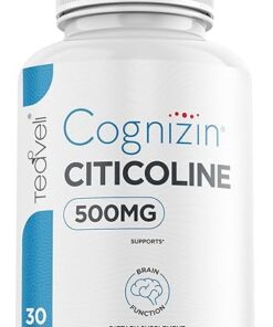 Cognizin Citicoline- 500mg CDP Choline Supplement- Clinically Studied Brain Supplement to Support Clarity, Concentration and Memory – Most Bioavailable Form of Choline...