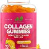 Collagen Gummies for Women & Men (90 Count) - Hydrolyzed Collagen Type I & III for Hair, Skin, Nails & Joints - Gluten-Free, Non-GMO - 90 Gummies