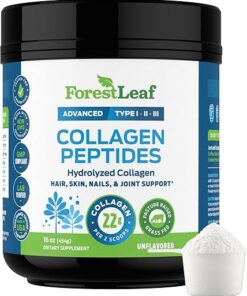 Collagen Peptides Powder Unflavored - Hydrolyzed Collagen Protein Powder Type 1, 2 & 3 - Grass Fed Keto Collagen Powder for Women & Men - Vital Hair, Skin, Nails, Joints,...