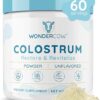 Colostrum Supplement Powder for Gut Health, Immune Support, Muscle Recovery & Wellness | Natural IgG Pure Whole Bovine Colostrum Superfood, Unflavored, 60 Servings