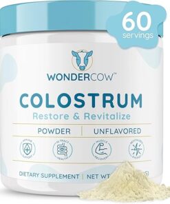 Colostrum Supplement Powder for Gut Health, Immune Support, Muscle Recovery & Wellness | Natural IgG Pure Whole Bovine Colostrum Superfood, Unflavored, 60 Servings