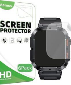 Compatible for ESFOE K57 Military Smart Watch Screen Protector, (6 Pack) Full Coverage PET Clear Film Compatible for JUGEVI/LIGE/Amazpro/Tiwain/KACLUT/PODOEIL/EIGIIS K57 Pro...