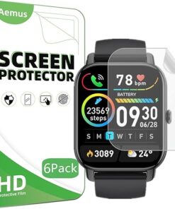 Compatible for Nerunsa P66D 1.85" Smart Watch Screen Protector (6 Pack) Compatible for Poounur P66E Smartwatch Flexible Full Coverage Clear TPU Film