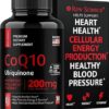 CoQ10 200mg Antioxidants Supplement - Co Q 10 Supplement for Heart Health & Brain Support - High Absorption CQ10 Ubiquinone Mitochondrial Supplements - Extra Strength Coenzyme...