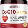 CoQ10-200mg-Softgels with PQQ, BioPerine & Omega-3, 120 Servings Coenzyme Q10(Ubiquinone) Supplement for High-Absorption, Powerful-Antioxidant, Support Heart & Energy-Production