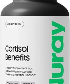 Cortisol Benefits Supplement - Adrenal Support with Rhodiola Rosea Supplement, Ashwaghanda - Gluten-Free, Vegetarian, Promotes Energy - 60 Capsules